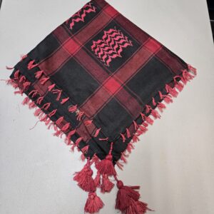 Maroon Arab Keffiyeh Muslim Head Scarf Neck Wrap