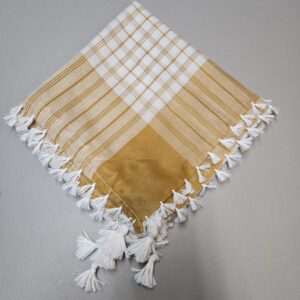 Brown Arab Keffiyeh Muslim Head Scarf Neck Wrap