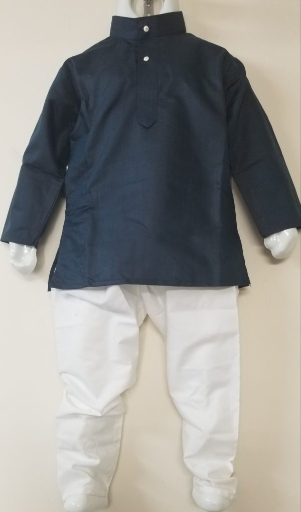 Ready-made Dark Blue Kids Kurta Pajama - Image 2