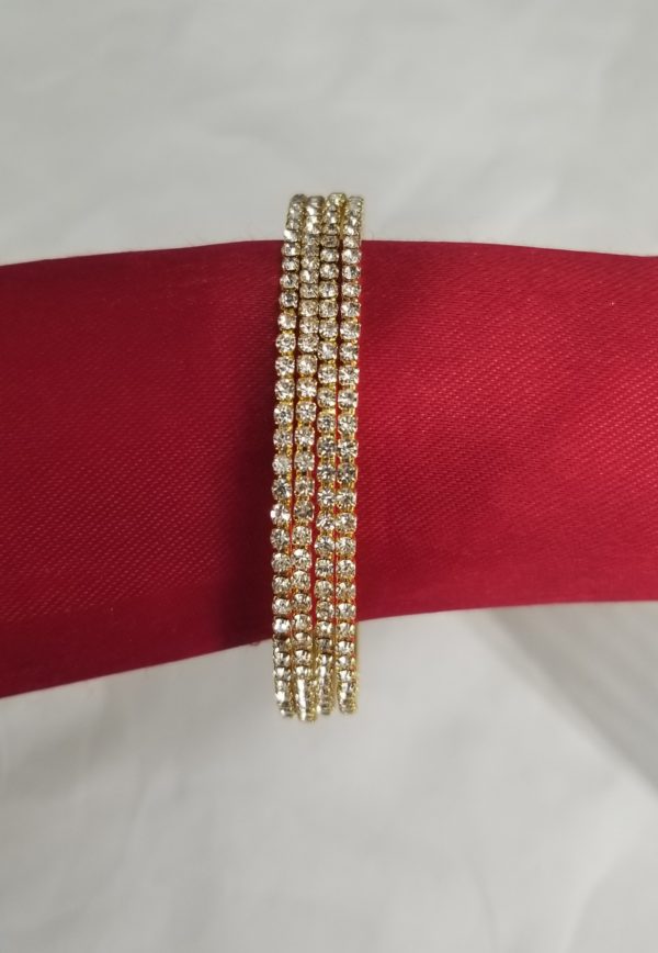 Stone Studded Golden Bangle Set - Image 2