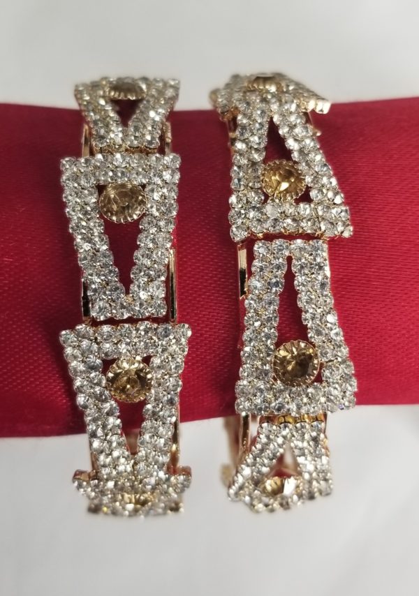 White Stone Studded Bangle Set