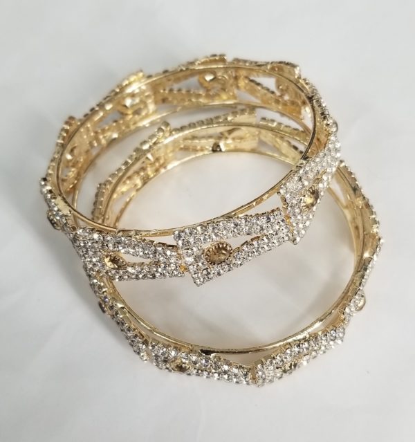 White Stone Studded Bangle Set - Image 2