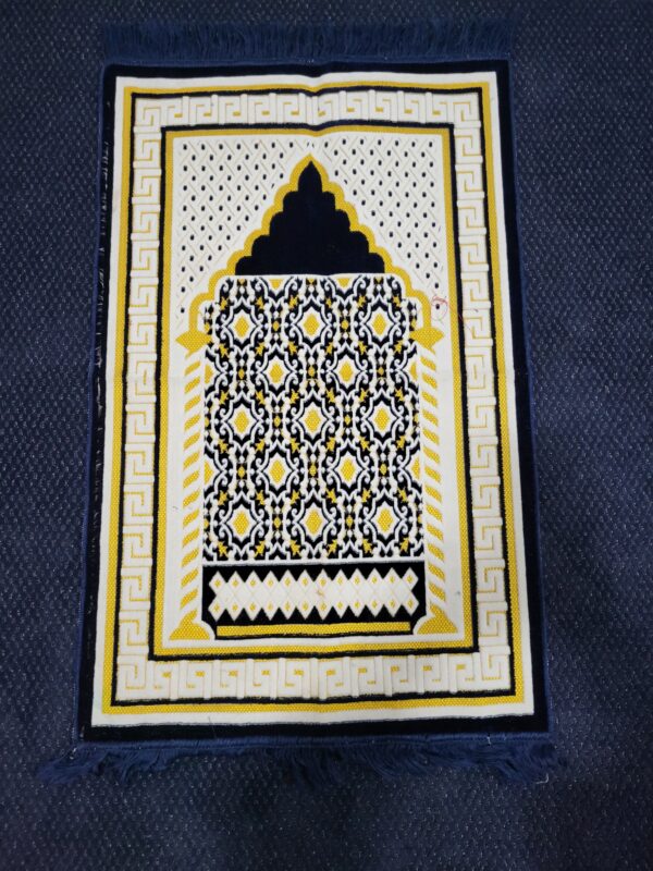Navy Blue Velvet JaaNamaz - Prayer Mat