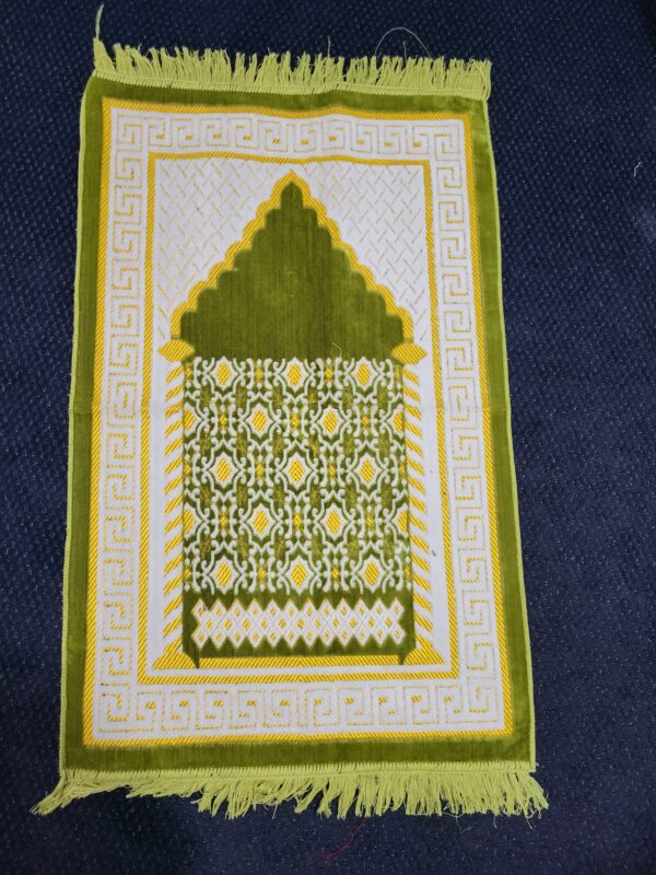 Yellow Green - Velvet JaaNamaz – Prayer Mat