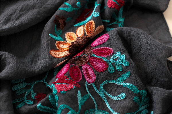 Style1 - Embroider Floral Scarf #15 - Image 3