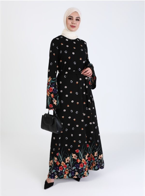 Floral Print Dress - Black (Medium - Size 38)