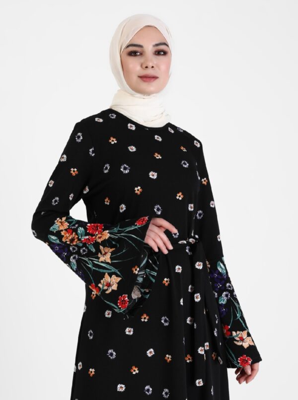 Floral Print Dress - Black (Medium - Size 38) - Image 2