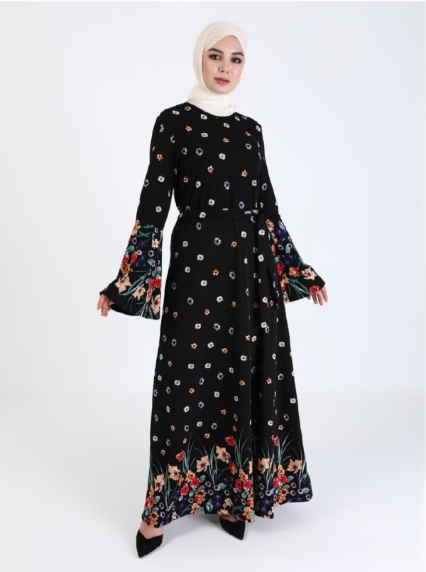 Floral Print Dress - Black (Medium - Size 38) - Image 3