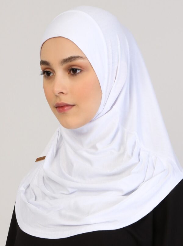 Style 1 - Plain Viscose Instant Hijab White #02