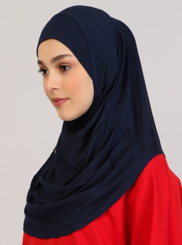 Style 1 - Plain Viscose Instant Hijab Navy Blue #03