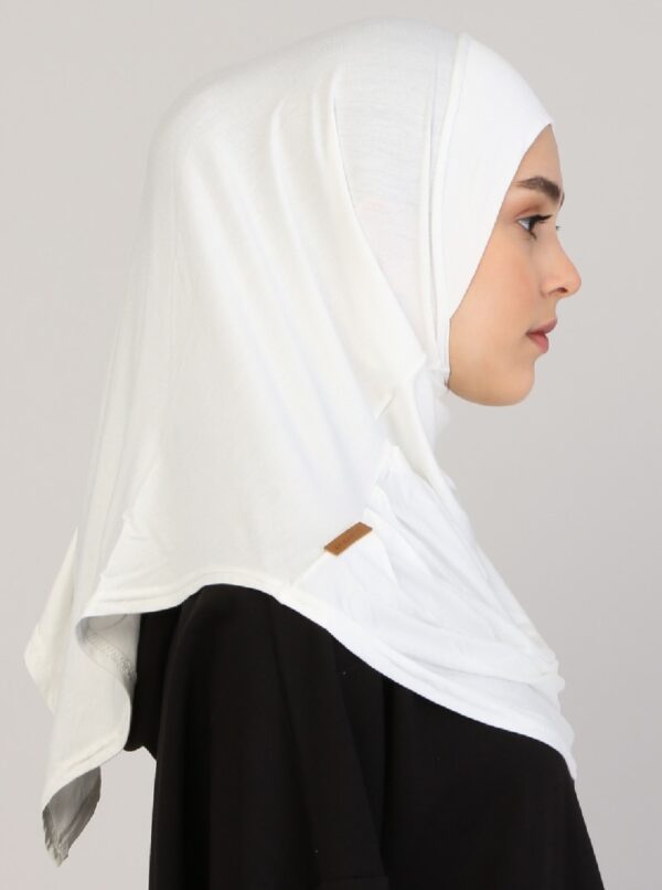 Style 1 - Plain Viscose Instant Hijab Cream #04 - Image 2