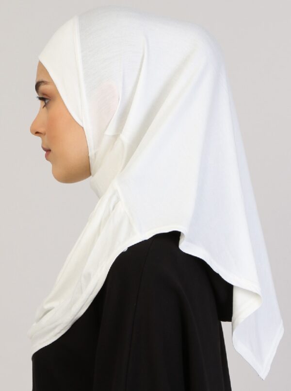 Style 1 - Plain Viscose Instant Hijab Cream #04 - Image 3