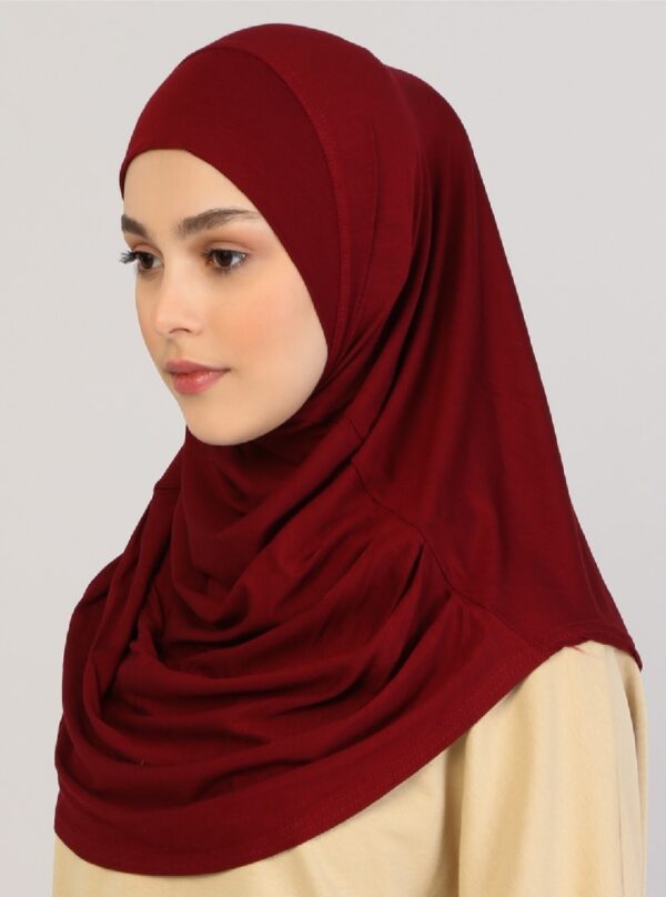 Style 1 - Plain Viscose Instant Hijab Maroon #05