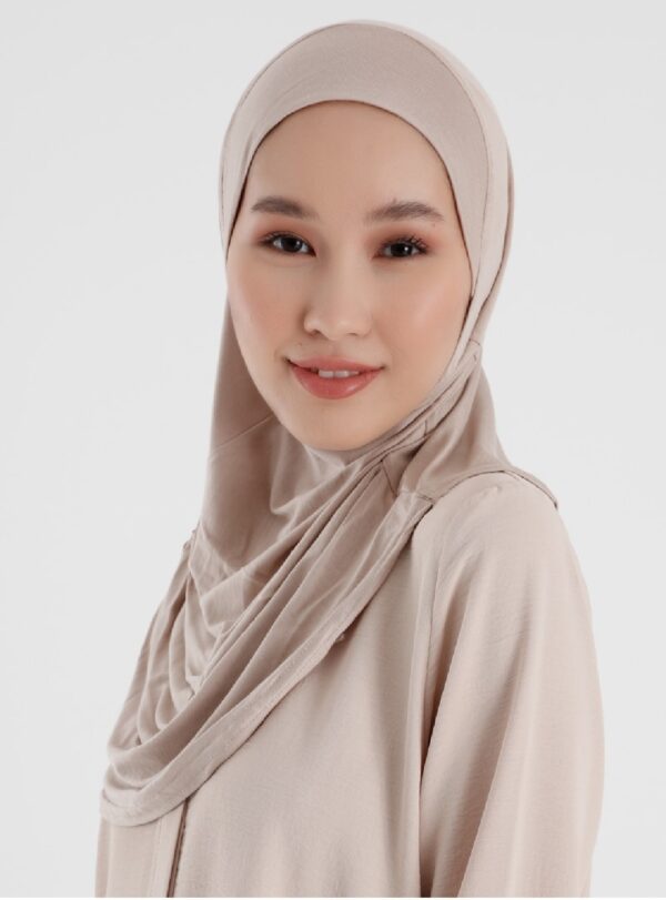 Style 1 – Plain Viscose Instant Hijab Light Mink #08
