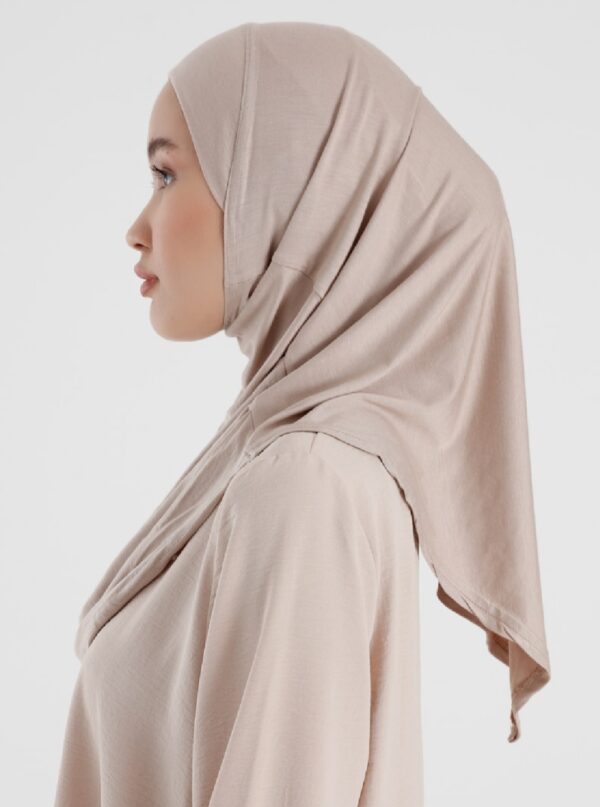 Style 1 – Plain Viscose Instant Hijab Light Mink #08 - Image 3