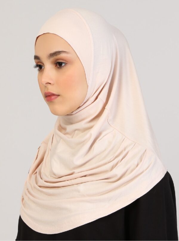 Style 1 – Plain Viscose Instant Hijab Beige #09