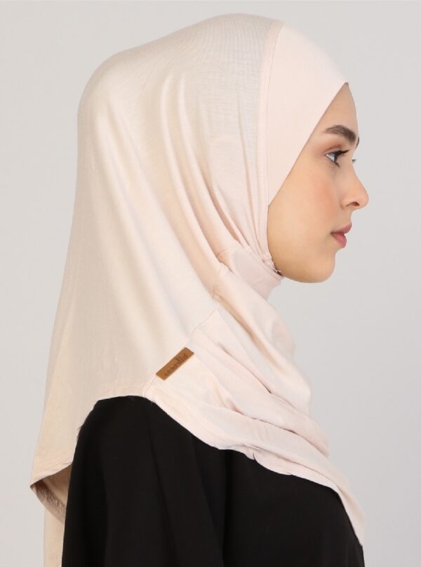 Style 1 – Plain Viscose Instant Hijab Beige #09 - Image 2