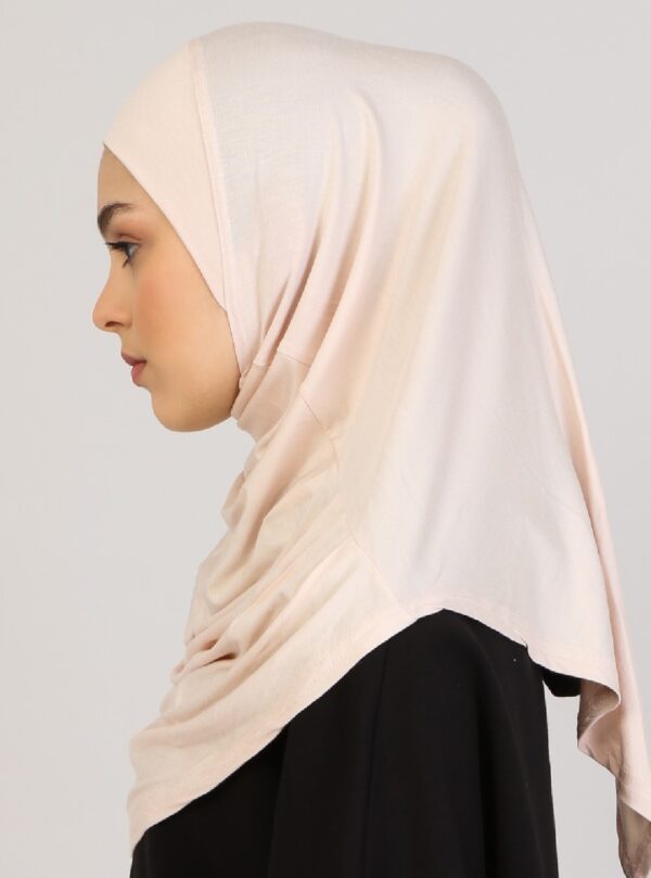 Style 1 – Plain Viscose Instant Hijab Beige #09 - Image 3
