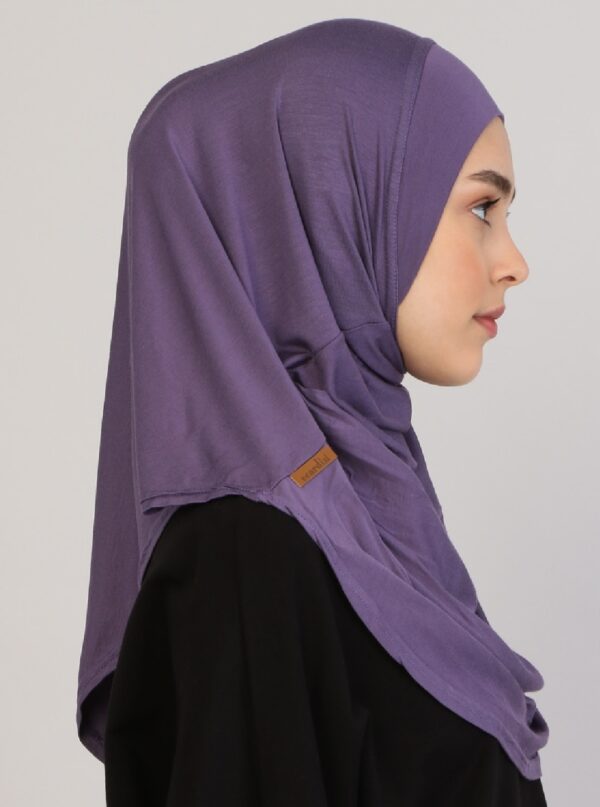 Style 1 – Plain Viscose Instant Hijab Plum #11 - Image 2