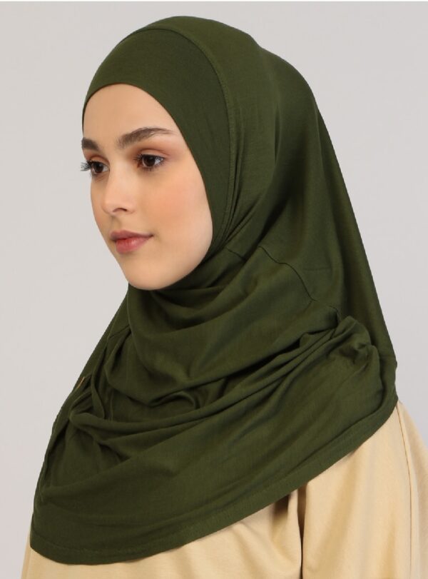 Style 1 – Plain Viscose Instant Hijab Khaki #12
