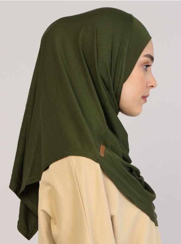 Style 1 – Plain Viscose Instant Hijab Khaki #12 - Image 2