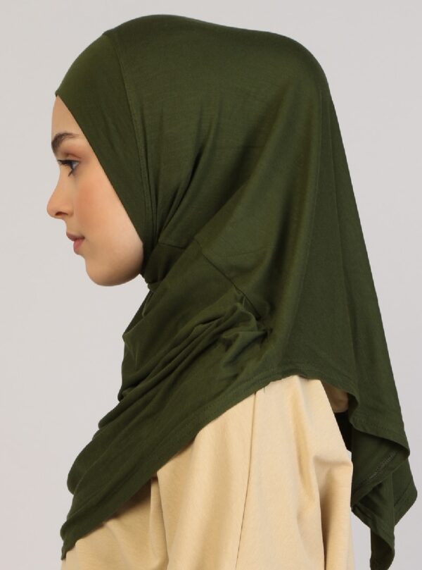 Style 1 – Plain Viscose Instant Hijab Khaki #12 - Image 3