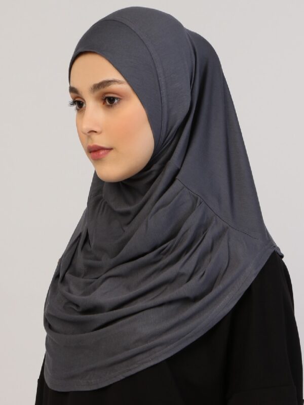 Style 1 – Plain Viscose Instant Hijab Gray #13