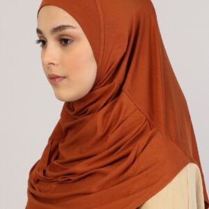 Style 1 – Plain Viscose Instant Hijab Terra Cotta #17