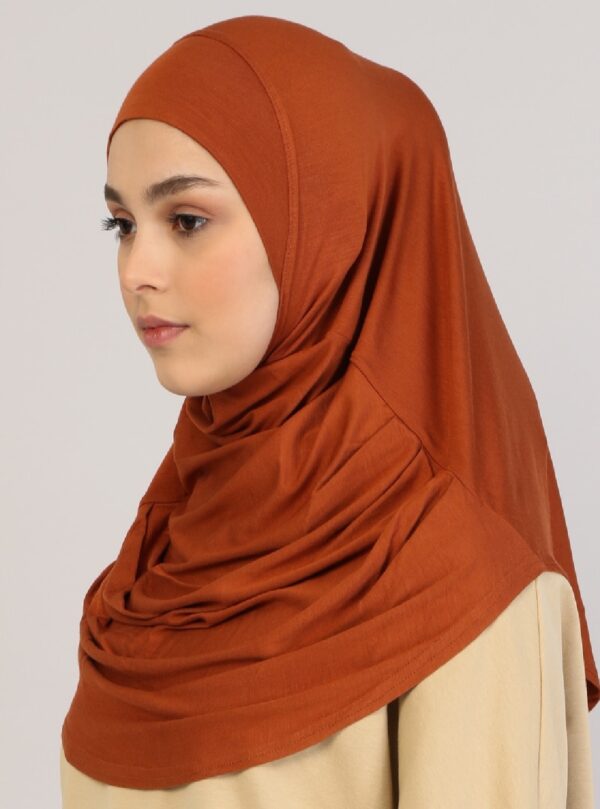 Style 1 – Plain Viscose Instant Hijab Terra Cotta #17