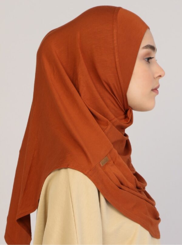 Style 1 – Plain Viscose Instant Hijab Terra Cotta #17 - Image 2