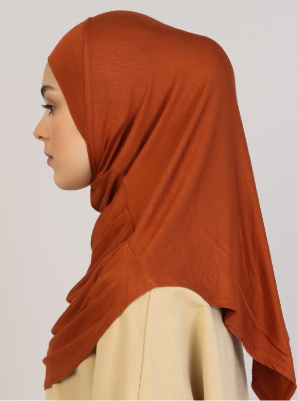 Style 1 – Plain Viscose Instant Hijab Terra Cotta #17 - Image 3