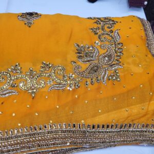 Saree with Semi Stitched Blouse & Matching Underskirts