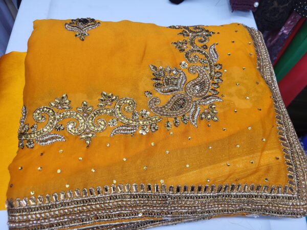 Saree with Semi Stitched Blouse & Matching Underskirts