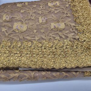 Net Saree with Semi Stitched Blouse & Matching Underskirts