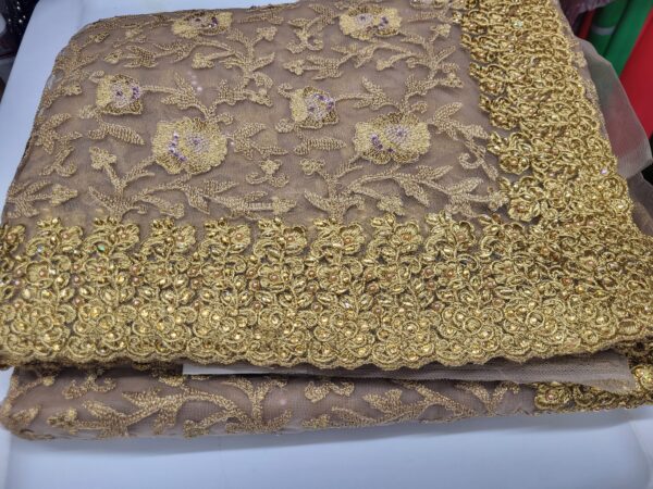 Net Saree with Semi Stitched Blouse & Matching Underskirts