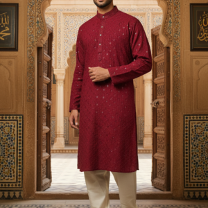 Size 40 Men Panjabi/Kurta (Top only) Maroon