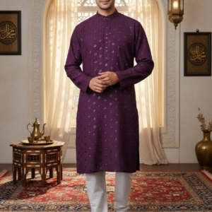 Size 40 Men Panjabi/Kurta (Top only) Purple