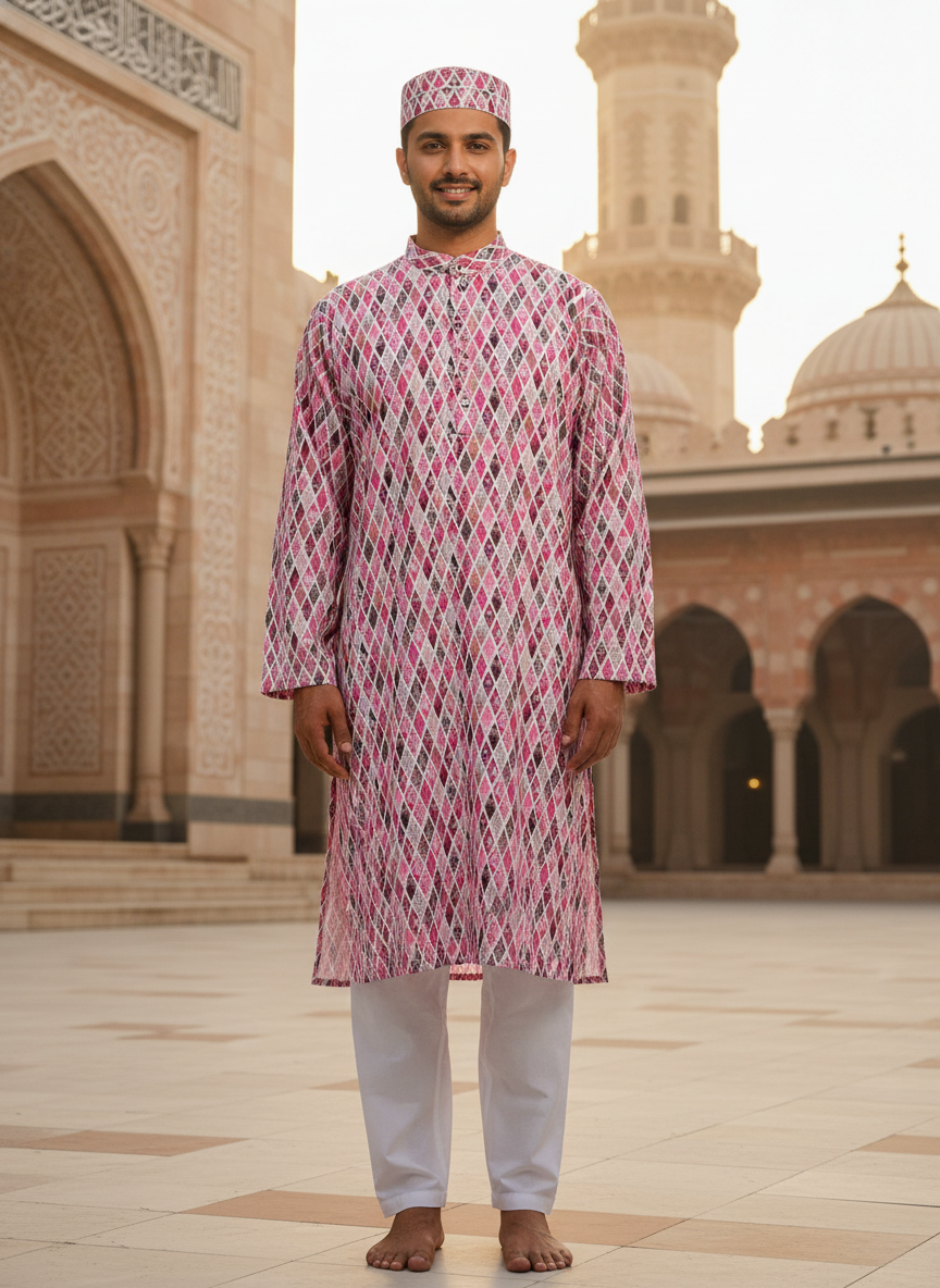 Size 42 Men Printed Kurta (Top only)
