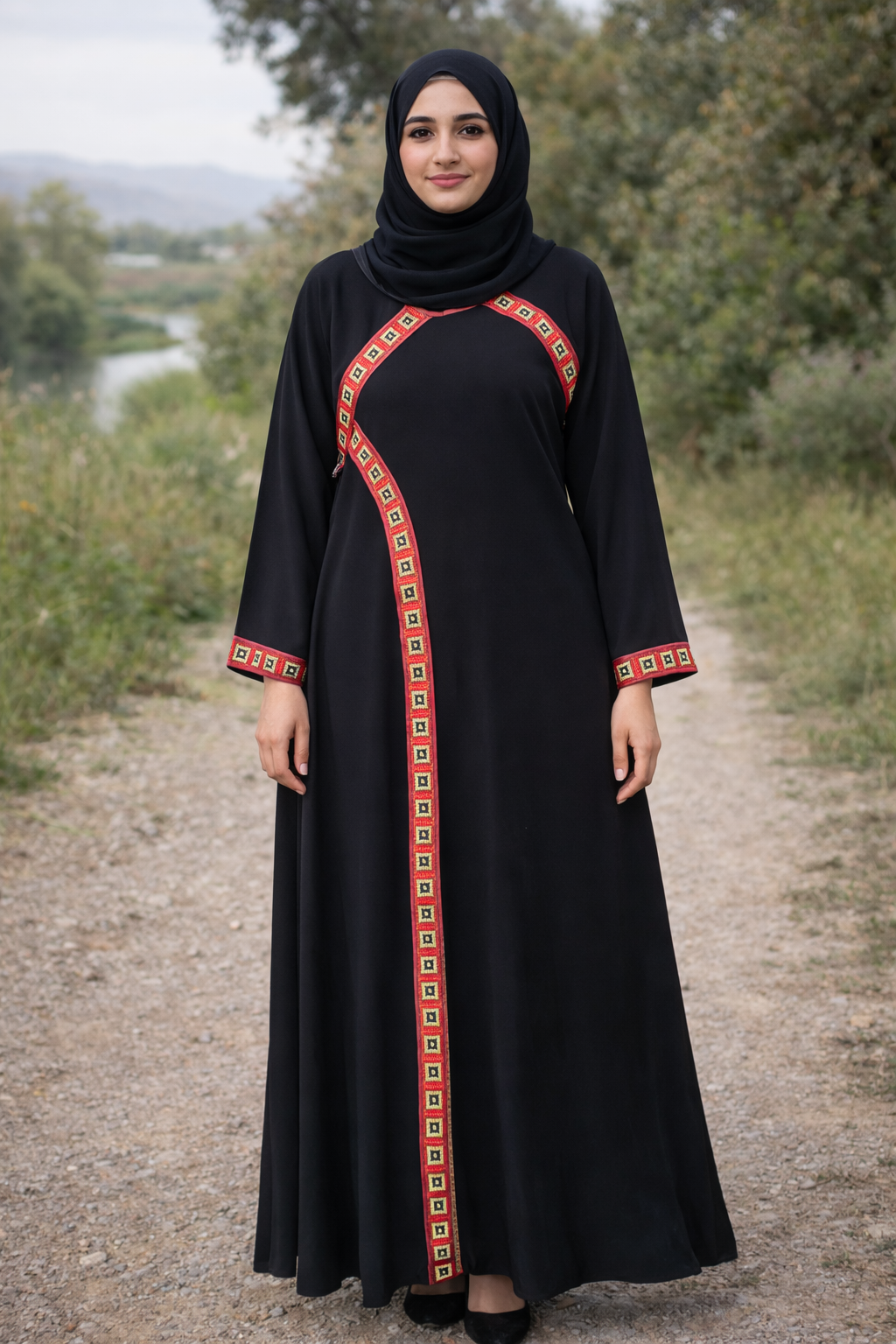 Woman Abaya- Lenght:58. Chest: 19. Sleeves : 22 - Image 2