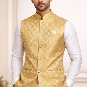 Men’s Premium Nehru Vest – Gold