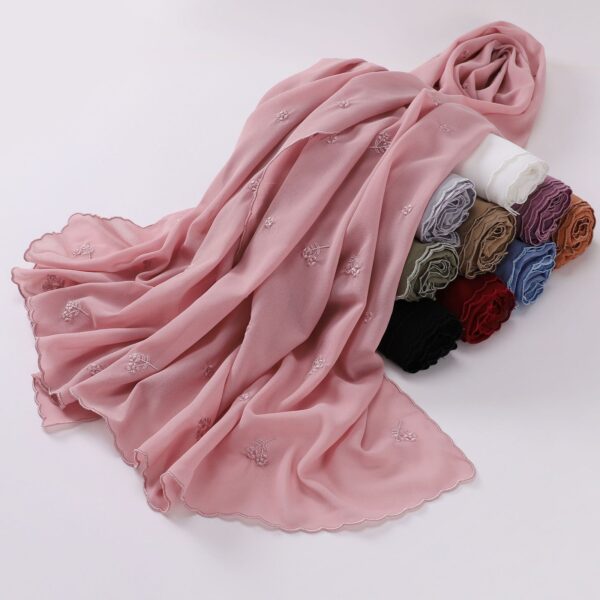 Style2 - Chiffon Embroider Scarf #01 - Image 3