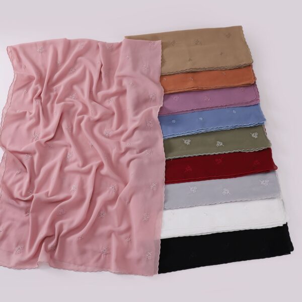 Style2 - Chiffon Embroider Scarf #01 - Image 4