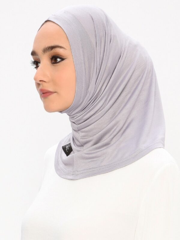 Style-6_#22 Grey Instant Hijab, Under Cap, Inner Cap - Image 2