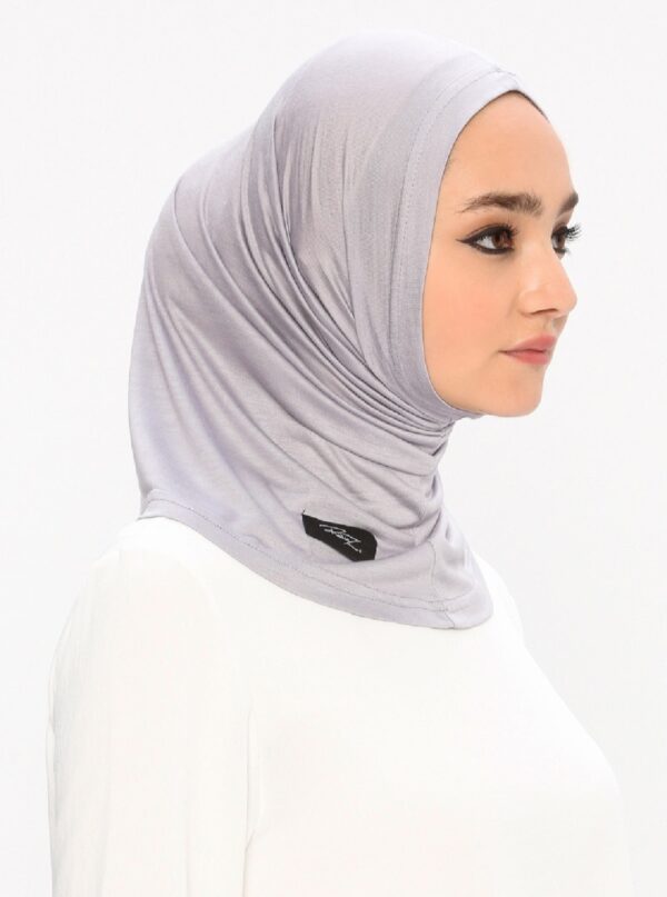 Style-6_#22 Grey Instant Hijab, Under Cap, Inner Cap - Image 3