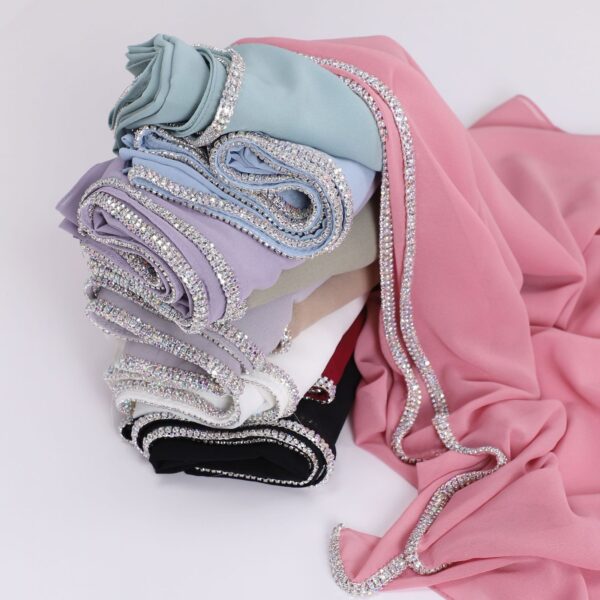 Style2 – Shiny Diamond Chiffon Scarf #06 - Image 2