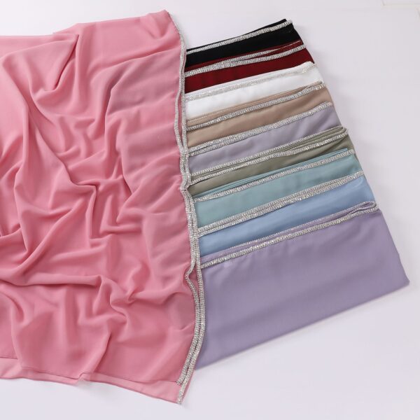 Style2 – Shiny Diamond Chiffon Scarf #06 - Image 3