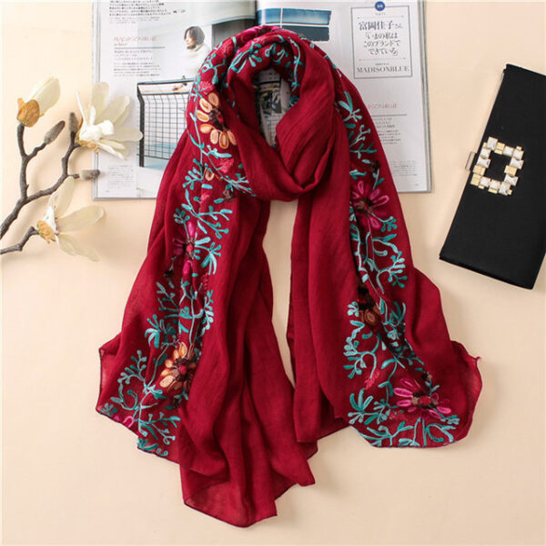 Style1 - Embroider Floral Scarf #07