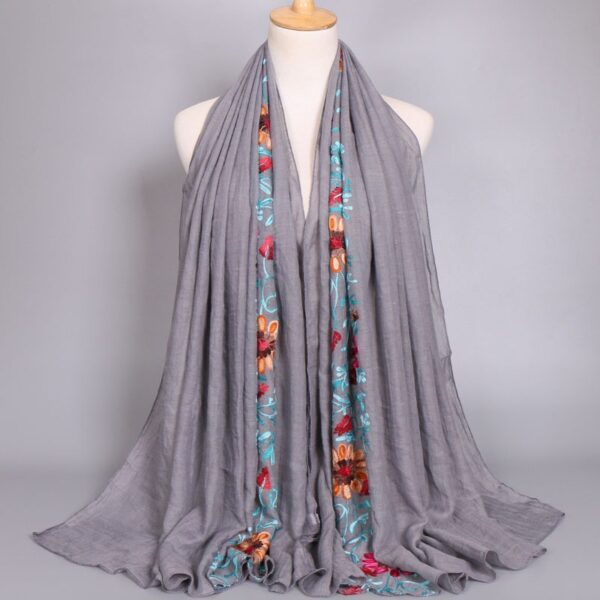 Style1 - Embroider Floral Scarf #09 - Image 2