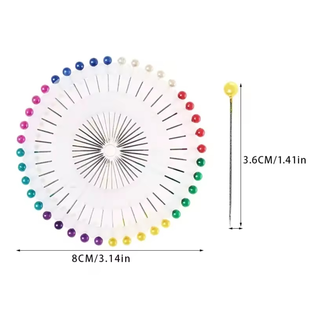 17 Round Pearl Hijab Pins (8 Colors) - 40pcs/Box - 38cm - Image 4