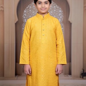 Stylish Indian Boys Kurta-Only (Size-6-Yellow)